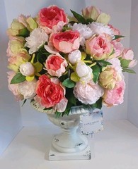 Wedding Arrangement Laura Ashley Multicolor Faux Peony’s In Stand, New