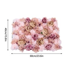 6 PCS Artificial Rose Flower Wall Panels Wedding Backdrop Party Decor 60 x40cm
