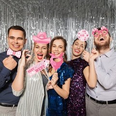 Western Themed Photo Booth Props – 27 Pcs Let’s Go Selfie Props Favors