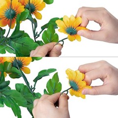 2 Pcs Artificial Sunflower Garland,Sunflower Vine with 230cm, Green