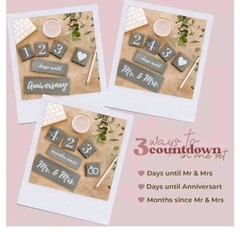 Wedding Countdown Calendar Block Engagement Gifts for Couples and His and Hers,