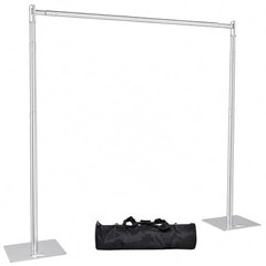 Pipe and Drape Backdrop Stand 10FT x 10FT, Adjustable Backdrop 10x10ft Silver