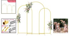 Stunning Set of 3 Metal Arch Backdrops – 7.2FT, 6.6FT, 6FT for Any Occasion