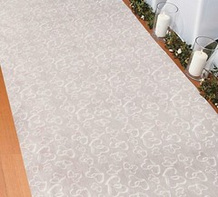 Wedding Aisle Runner Marriage Ceremony White Bridal Carpet Hearts Design 100-Ft