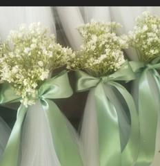 Set of 10 Sage Green Wedding Aisle/Pew decorations 36 Inches Long