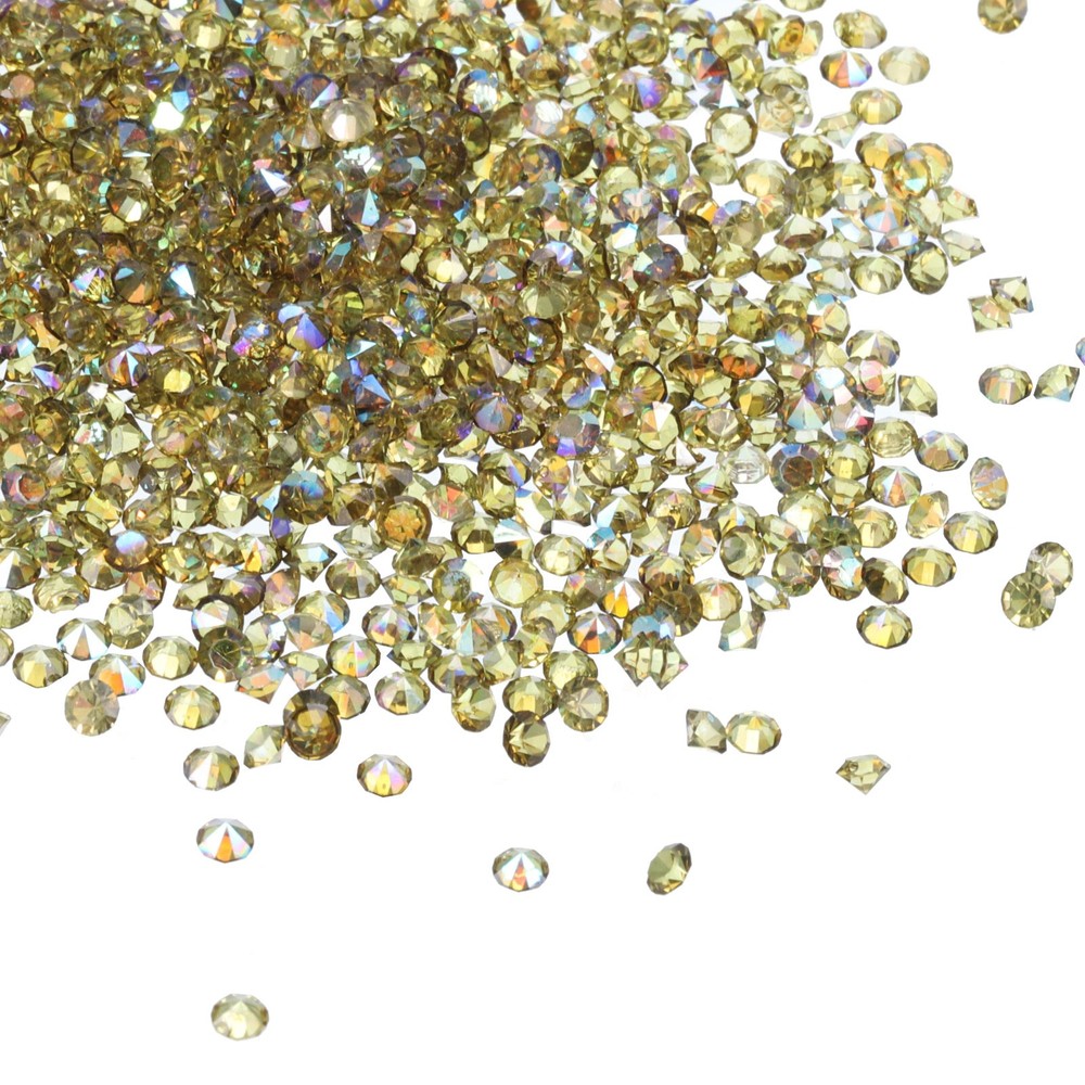 14000Pcs Acrylic Wedding Table Diamonds 3mm Crystals Gems Olive Green AB