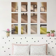 Elcoho 24 Pack Mirrors Plastic Mirror Decor Flexible Mirror Sheets Self Adhes…