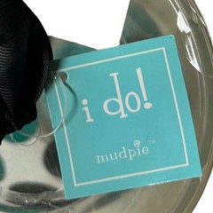 Mudpie Bridesmaid Wine Glass Teal Black Polka Dot Wedding Bridal Thank You New