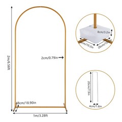 6.6 FT Wedding Arch Backdrop Stand Gold Metal Arch for Wedding Ceremony Party