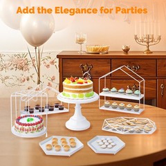 7PCS White Cake Stand Set Cupcake Holder Fruit Candy Plate for Party Wedding NEW