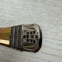 Wallace Stainless Cake Knife And Server Set Silver And Gold Tone With Rhinestone