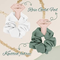 Satin Bridesmaid Scrunchies Bachelorette Hair Ties Set of 6 White&Sage Green