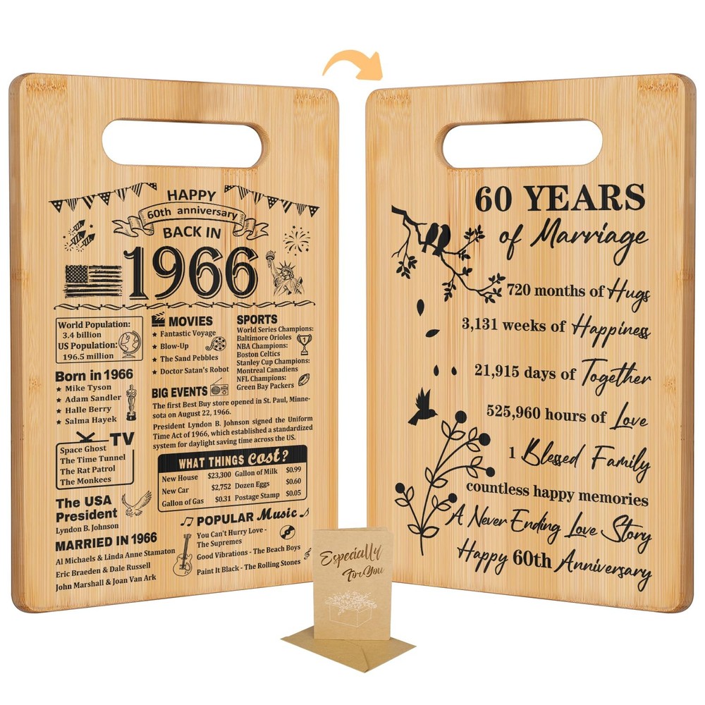 60th Wedding Anniversary for Women Men,Back In 11.8″L x 7.8″W, yellow