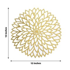 6 Metallic Gold 13″ Laser Cut Hibiscus Flower Cardboard Placemats Party Events