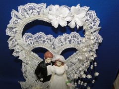 New Elegant & Absolutely Stunning Porcelain Bridal Couple Wedding CakeTop # 147