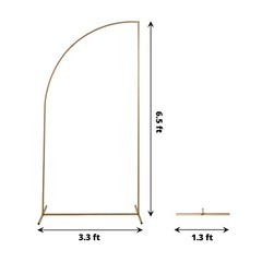 7 feet Gold Metal Floral Display Frame Half Moon Backdrop STAND Arch Party Event