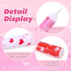 6 Pcs Valentines Heart Taper Candles-10 Unscented Valentine’s Day Heart-6Pcs