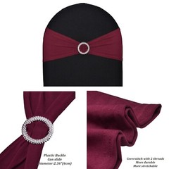 10pcs Stretch Spandex Chair Bows for Christmas Wedding Party Banquet Decorati…