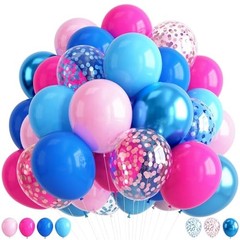 Pink and Blue Pastel Balloons, 12 Inch Hot Light Pink 12 inch 35pcs Blue Pink