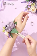 Rose Purple Corsage and Boutonniere Set for Wedding Prom(Set of 2),Artificial…