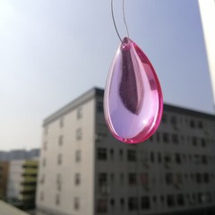20Pcs 46mm Pink Crystal Smooth Drop Pendant Chandelier Lamp Lighting Parts
