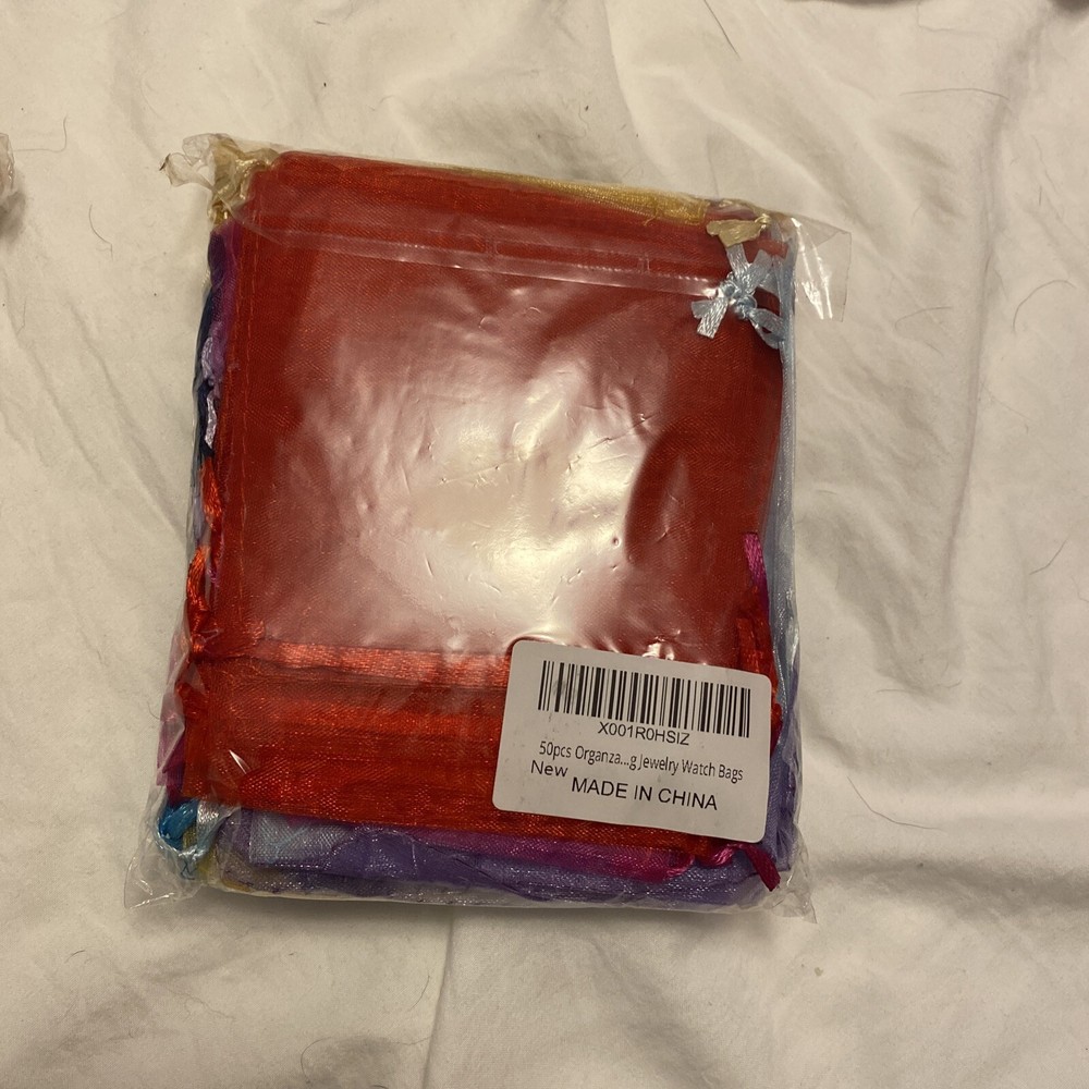 50 Drawstring 4×6″ inches Big Organza Gift Bag/Wedding/Shower Favor Multi color