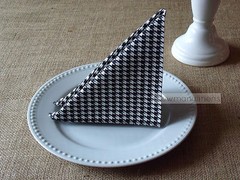 Black and White Napkins Wedding Decor Table Centerpiece Retro Houndstooth Napkin