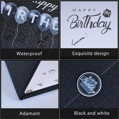 Black and White Birthday Decorations Women Men, Creative Birthday Guest Signa…