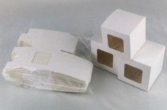 200x Clear Window White Paper Packing Box Cupcake Macaroon Candle Gift Favor Box