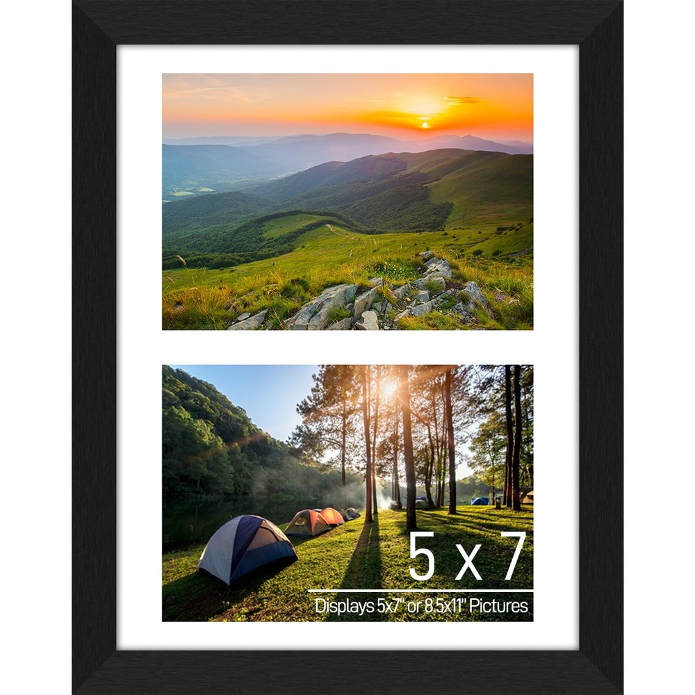 5×7 Double Picture Frame Collage 2 Openings, 8.5″x11″ Multi Photo Collage Fra…