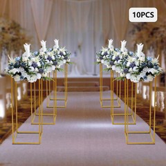 10Pcs 23.6» Tall Gold Metal Flower Stand for Wedding Table Centerpieces Decor！！
