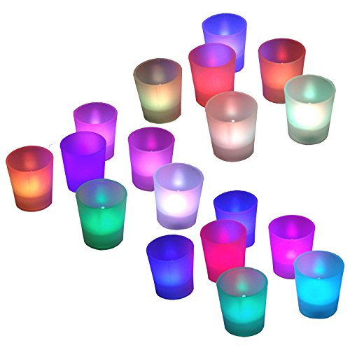 18 LED Votive Candle Multicolor Bath Living Dining Room Home Battery Operated…