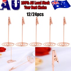 12PCS Table Number Holders Photo Holder Stands Place Paper Menu Clips