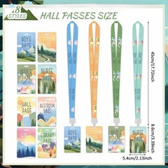 8 Set PVC Hall Pass Lanyards Mountains Unbreakable Hall School Passes Teacher…
