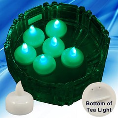 NEW 36 Green Led Floating Floral Tea Light Candle for Wedding Centerpiece Decor