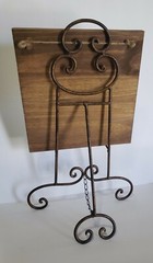 SET 10½x11 Rustic Wood Wedding Seating Ceremony Sign & Ornate Scroll Easel Stand