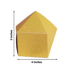 25 Glittered 4″ Geometric Favor Boxes Gift Holders Wedding Party Decorations