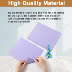 Silunkia 100 Sheets Purple Cardstock 8.5 x 11 100 Sheets, Light