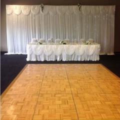 Cake table skirt,Top Table skirt With Swag with Fairly led lights With 30p Clips
