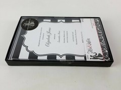 Studio His & Hers 25 Count Black White Striped Floral Wedding Invitations