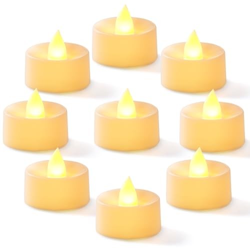 100-Pack Flameless LED Tea Lights Pack of 100 Brgiht Amber Light, White Base