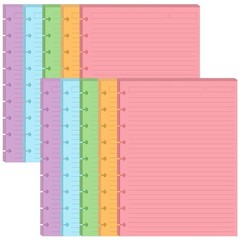(2-Pack) 9-Disc Discbound 5 Colorful Line Paper Pre-punched Happy Planners In…