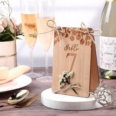 Wooden Wedding Table Numbers 1-10 for Wedding Reception 4″x6″ Rustic Eucalypt…