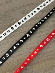 1/4″ Thin PAW Print Single Faced Satin Ribbon Polyester Choose Color & Length