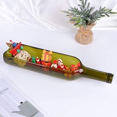 1Pcs Green Glass Wine Bottle Planter with Stand,Multi-use Glass Vase 1pcs-green