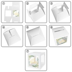 Clear White Border Baby Shower Card Box Reception Gift Wishing Well Party
