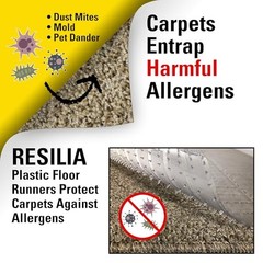 Deep-Pile Carpet Runner – Plastic Vinyl & Rug Protector – Waterproof