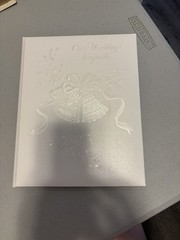 Vtg 90s Hallmark Our Wedding Photos Keepsake Album Bells Cream-UNUSED NEW w/Box