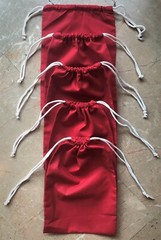 Cotton Double Drawstring Muslin Bags 4″x6″(RED COLOR)-50 count pack