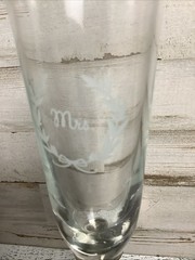 Pottery Barn Etched Mr And Mrs Toasting Fluted Glasses